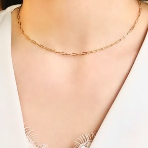 14K Gold-filled paperclip chain necklace